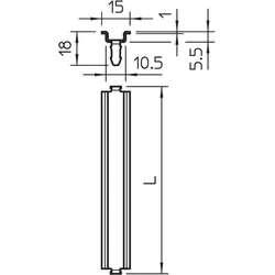 OBO 1115286 Hutschiene zur Klemmstein- Befestigung 168x15x7,5 Stahl galvanisch verzinkt, transparent passiviert 46277 T350 L GTP  - 10 Stück