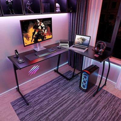 No L-Shape Corner Computer Desk Home Office PC Laptop Table Multipurpose Gaming Workstation with Solid Steel Frame