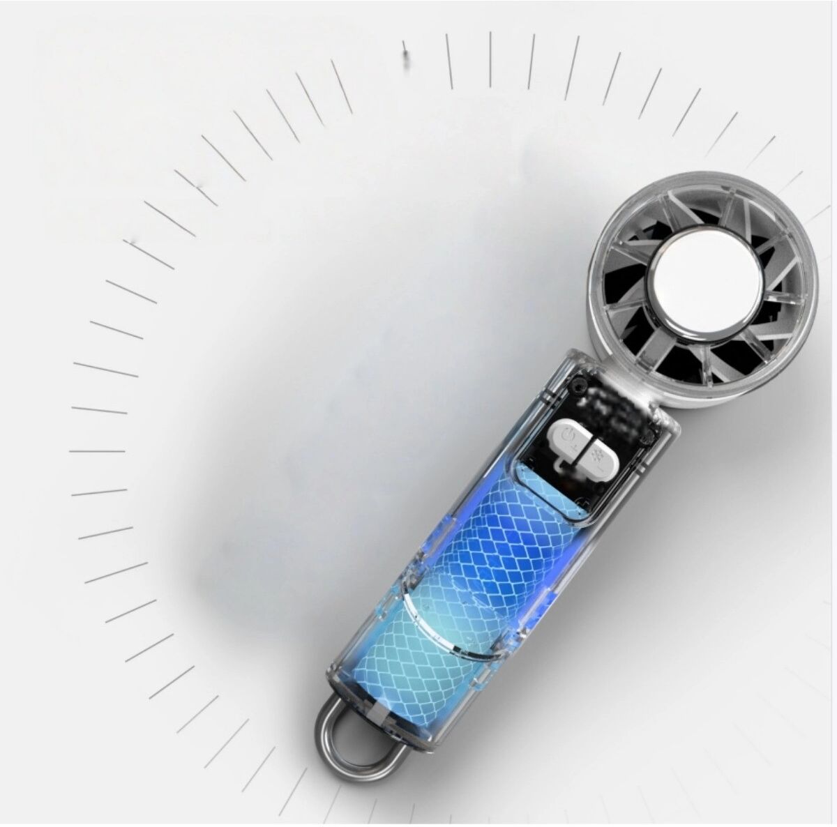 INF Tragbarer USB-Tisch- und Handventilator – USB wiederaufladbarer Hochleistungs-Mini-Ventilator mit mehrwinkeliger Einstellung Weiß