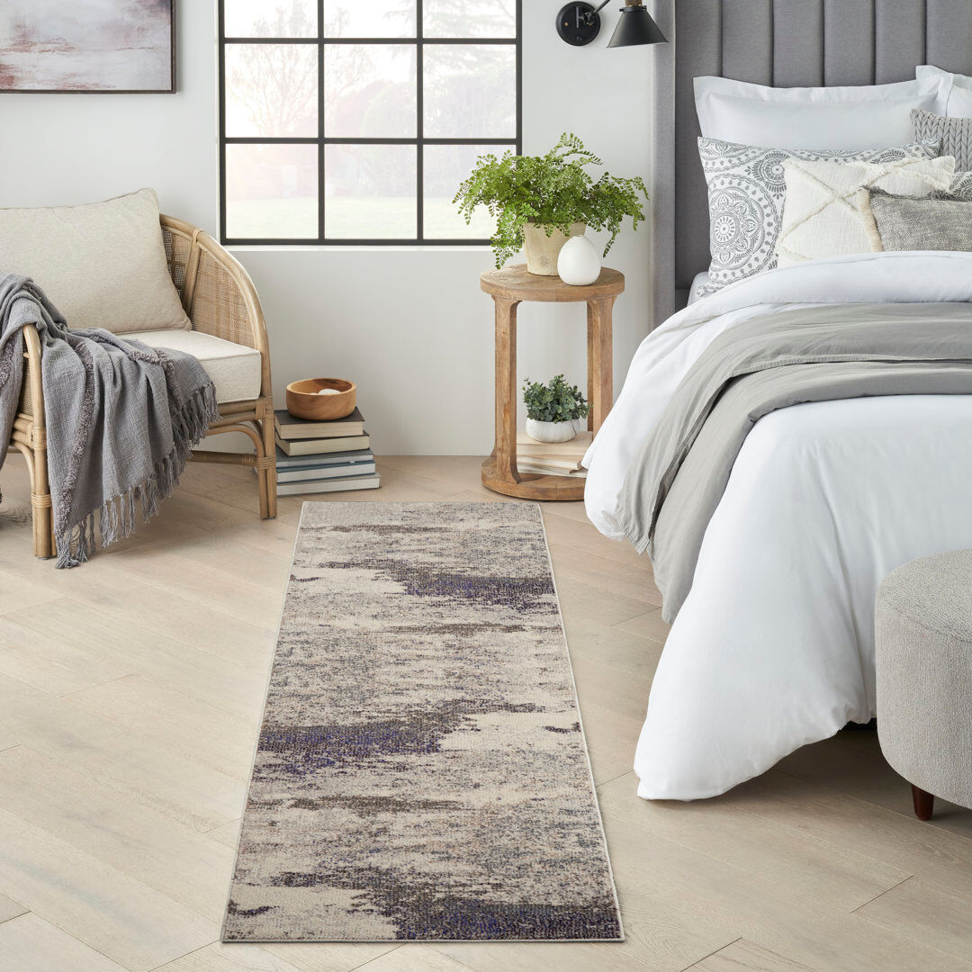 Rio Westford Abstract Area Rug Ivory Runner 66 x 229cm