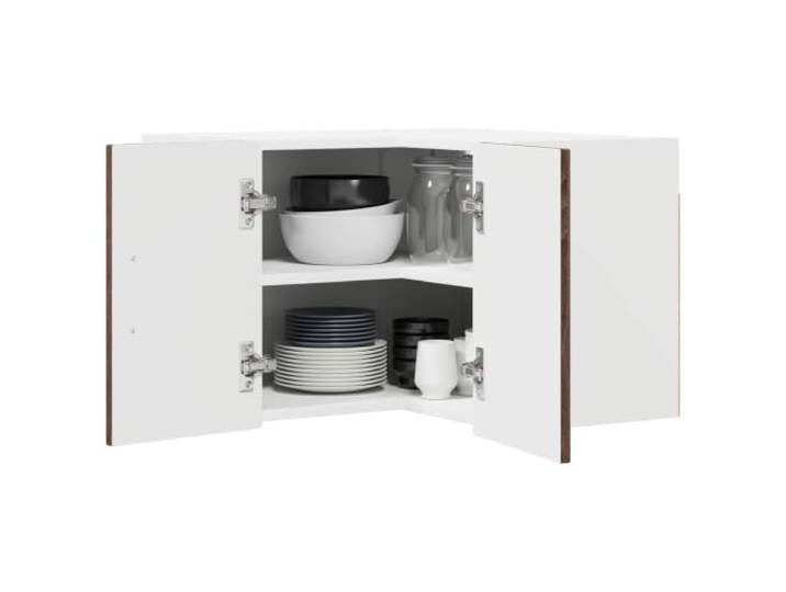 IBUQDDV Wand-Eckschrank Lucca Brauneiche 57 x 57 x 40 cm Holzwerkstoff Platzsparend,modernes Design,minimalistisch,rechteckige Form,Küche Innenbereich,langlebig,robust