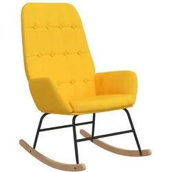 vidaXL Schaukelstuhl Senfgelb Stoff