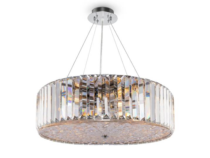Suspension Recinto - Type A Ø 53cm Argenté Verre cristal / Métal mixte E27