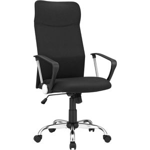 Songmics Bürostuhl OBN034B01, schwarz, Stoff, mit Kopfstütze, bis 120 kg