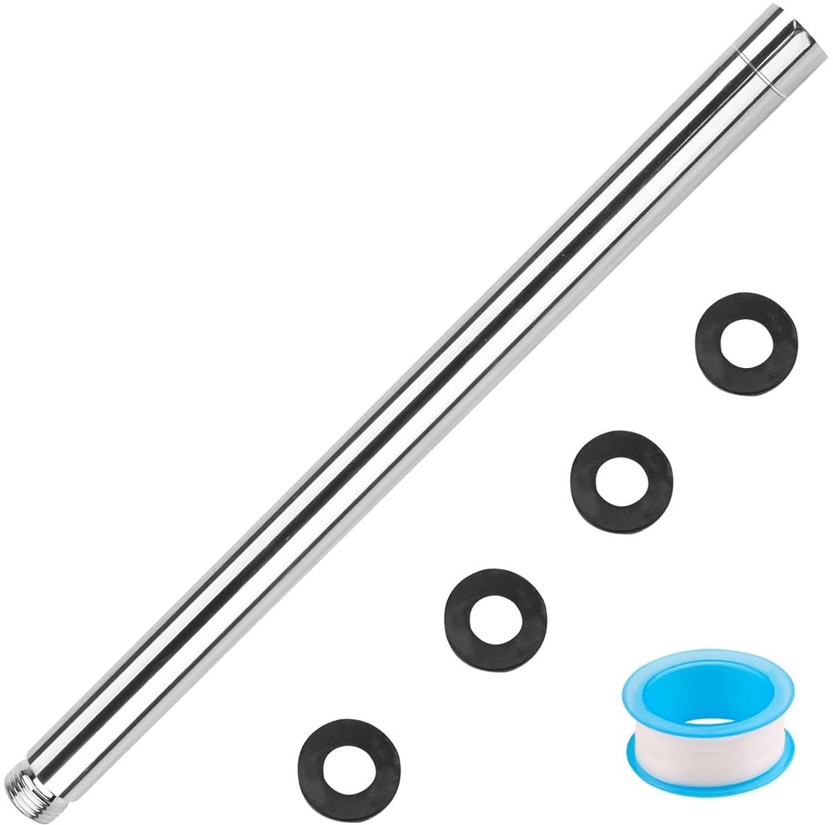 Verlengarm Douchekop - Handdoucheverlenger - 30 cm - Verchroomd - Roestvrij staal - Zilver