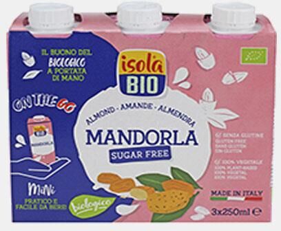 PACK BEBIDA DE AMENDOA SEM ACUCAR BIO ISOLA 3x250m