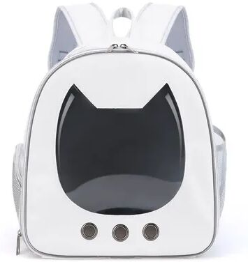 Fusion Finds Transparent Pet Carrier Backpack For Cats & Small Dogs, Foldable Cat Backpack Carrier With Breathable Travel Design white