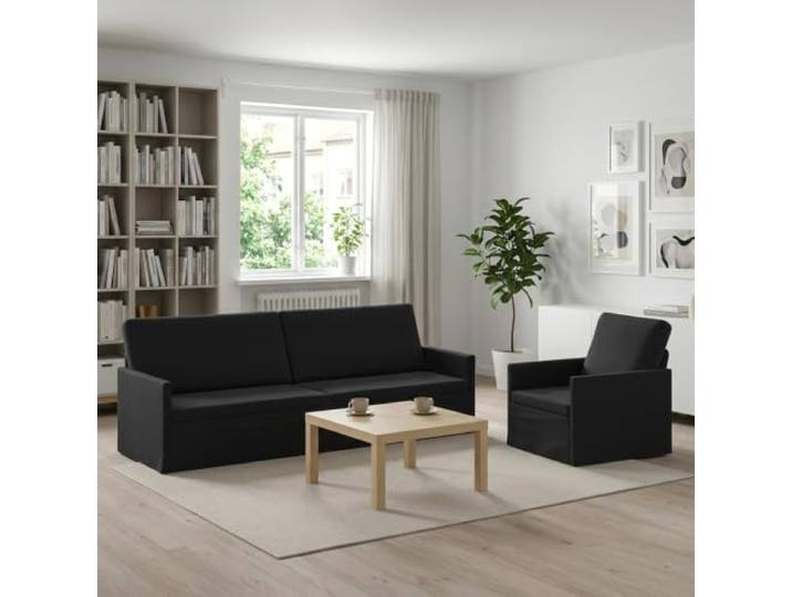Sofa-Set 2 pcs Schwarz Samt Metallrahmen,Kissenrücken,Schaum-Faserfüllung,Wohnzimmer,Arbeitszimmer,innen