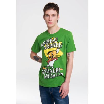 T-Shirt LOGOSHIRT "Speedy Gonzales - Arriba", Herren, Gr. M, grün (hellgrün), 100% Baumwolle, bedruckt, normal, Rundhals, Shirts T-Shirt, mit Speedy Gonzales - Print