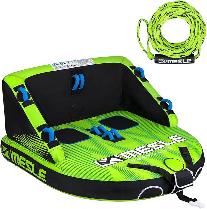 Funtube Formula, Set mit Leine, 2-4 Personen Tube Wassersport, Wasserreifen aufblasbar, Towable Tube für Kinder & Erwachsene, Schleppring für Boot & Jetski, Wasserring zum Ziehen