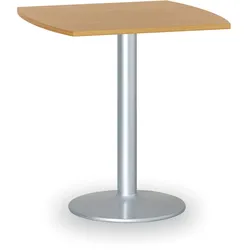Runder Konferenztisch, Bistrotisch FILIP II, 66x66 cm, graue Metallgestell, Buche