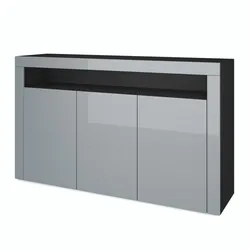 SIDEBOARD Valencia Grau Hochglanz / Grau Hochglanz