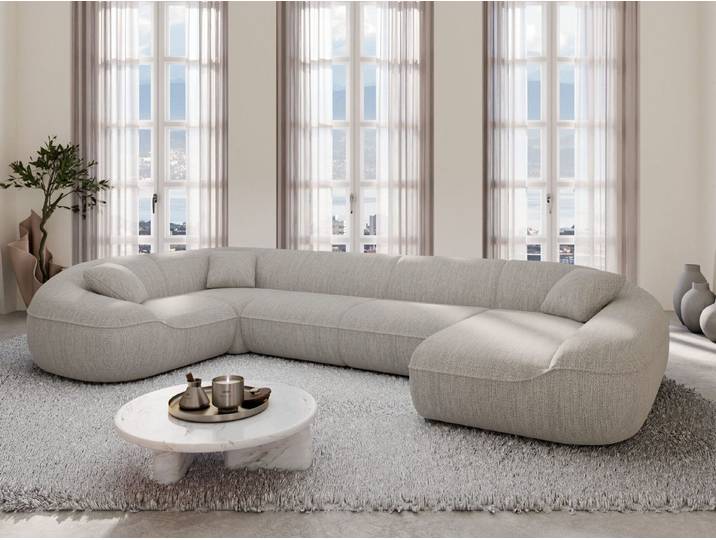 Sofa Dreams Wohnlandschaft XL Stoff Wohnlandschaft Solmare U-Form, Wohnlandschaft, U-Form, Moderne Wohnlandschaft in U-Form, 2 Zierkissen inklusive