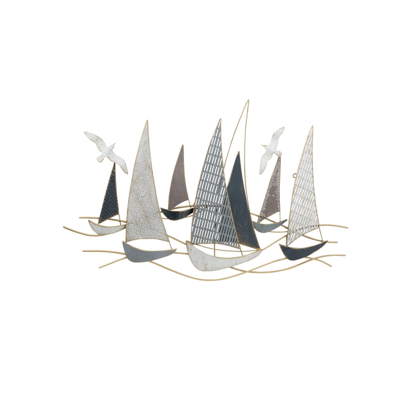 Boltze Wandobjekt Hanse Deko-Wandbild mit Fischen + Booten, maritimes Design