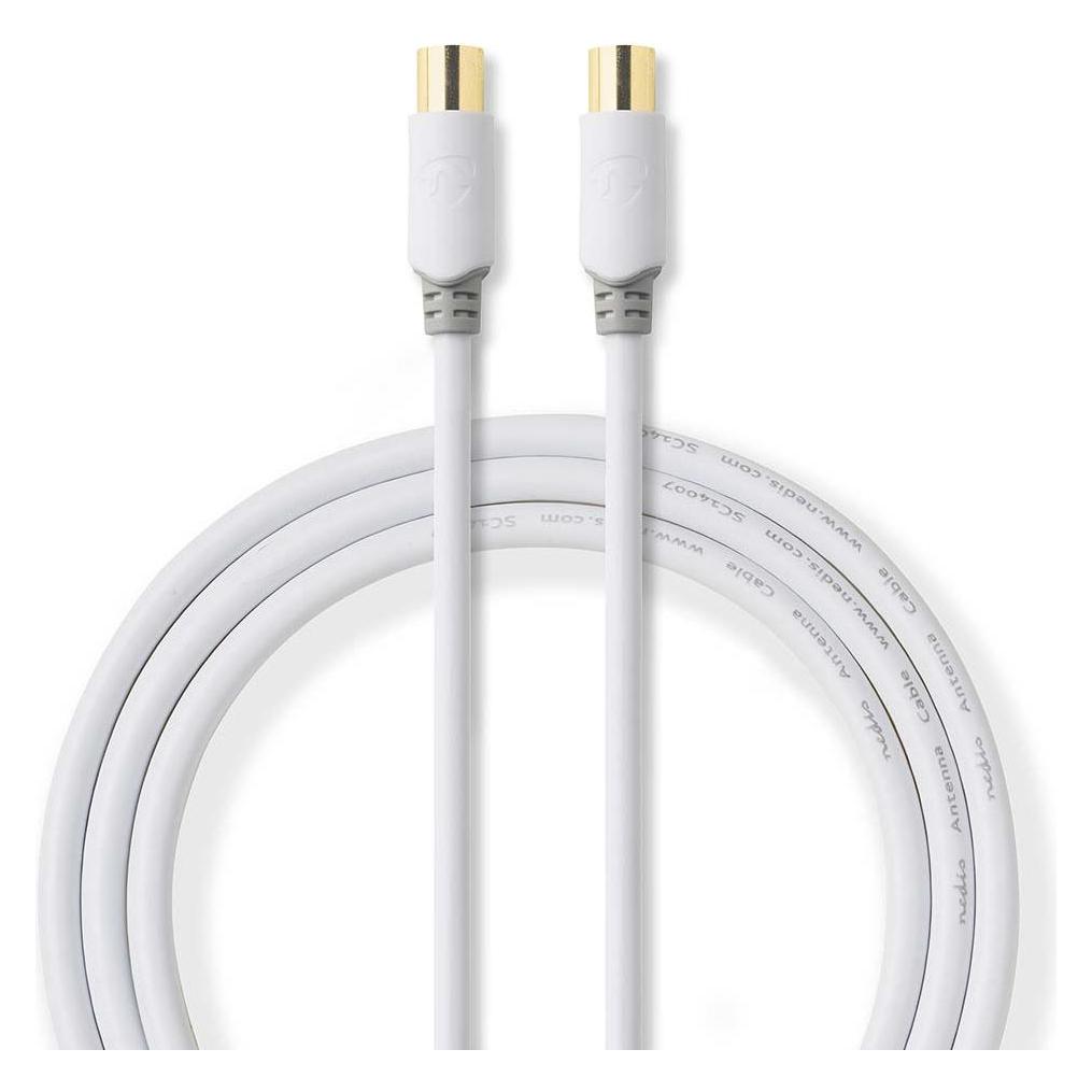 Nedis Koaxial Kabel IEC (Coax) Stecker IEC (Coax) Buchse Vergoldet 75 Ohm Doppelt geschirmt Unisex (75 dB) (CSBW40015WT30)