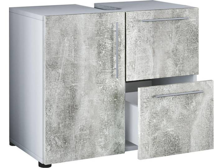 Mid.you Waschbeckenunterschrank VCM Flandu, Grau, 61x51x30 cm, stehend, Badezimmer, Badmöbel, Waschbeckenunterschränke