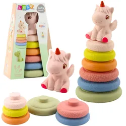 Weiche sensorische Pyramide Einhorn Gummi ECO Bunt