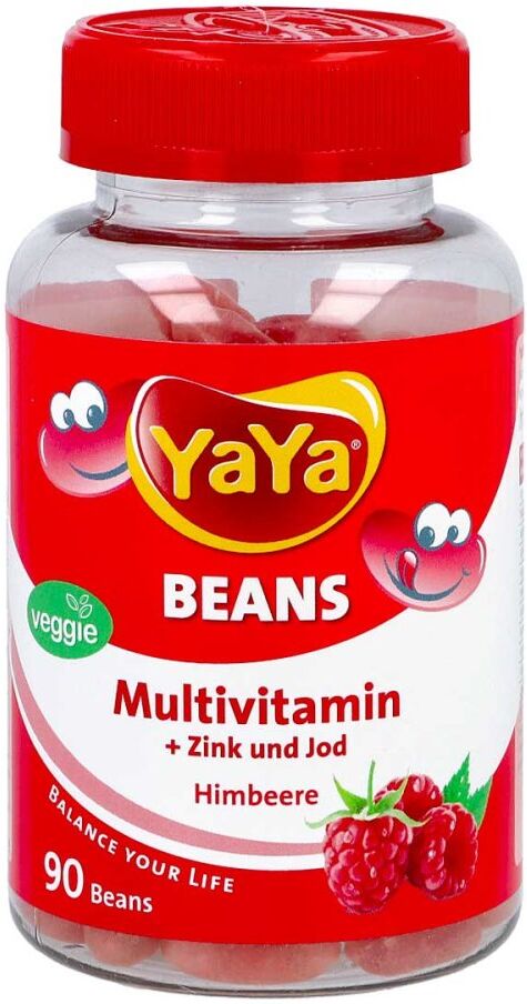 Yaya Beans Himbeere Zink und Jod Kaudragees 90stk