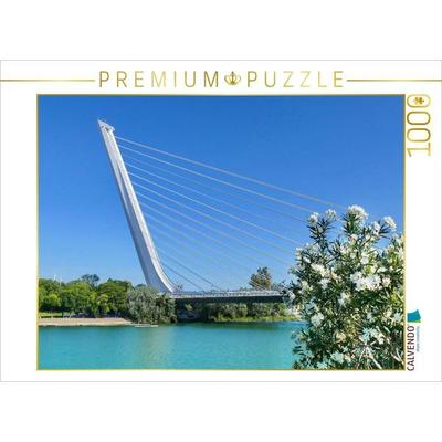 CALVENDO Puzzle Sevillia, Puente del Alamillo | 1000 Teile Lege-Größe 64x48cm Foto-Puzzle für glückliche Stunden