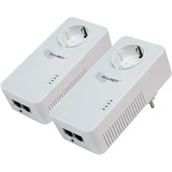 INTD ALLNET Powerline 1200Mbit 2er Bundle Bridge RJ45 HomePlugV2 SmartLink Passtrough ALL1681205v2