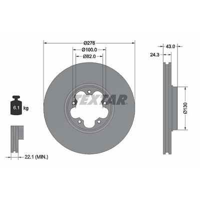 Textar Bremsscheibe [Hersteller-Nr. 92110003] für Ford
