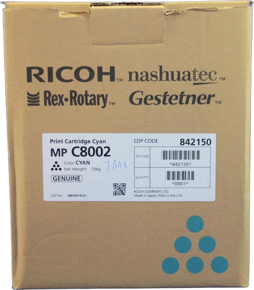 Ricoh 841787, Laser, Ricoh, MP C6502, MP C8002, Cyan
