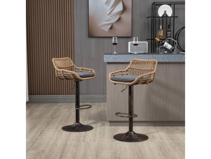 LOBO OFFICE 2er Barhocker höhenverstellbar Gelungene Kombination aus modernem und klassischem Design, passt zu Einrichtungen in Küche, Bar, Café und Restaurant