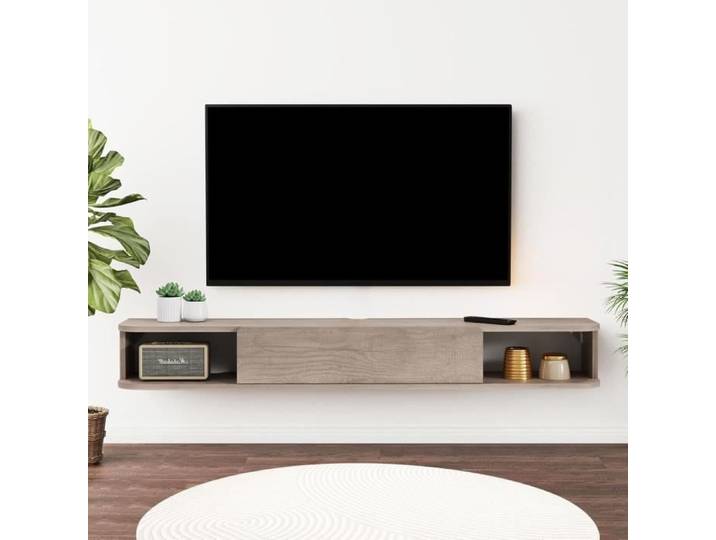 Étagère TV flottante en bois yiminuo Meuble TV Suspendu Bois Etagere Murale Flottante TV Meuble Etagere TV Support TV Mural Meubl