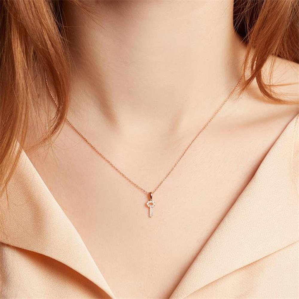 Brilladia 750er Roségold Kette Schlüssel mit Brillanten rosé
