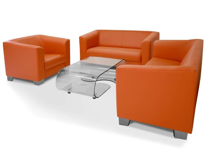 CHICAGO 3-2-1 Sofagarnitur, Material Kunstleder, orange