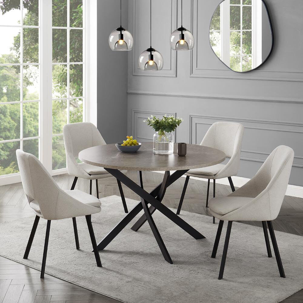 George Oliver Copemish 4 - Person Dining Set Ivory 4