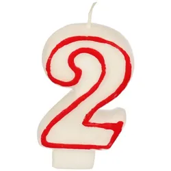 PAPSTAR 2 Zahlenkerzen 7.3 cm weiß, rot