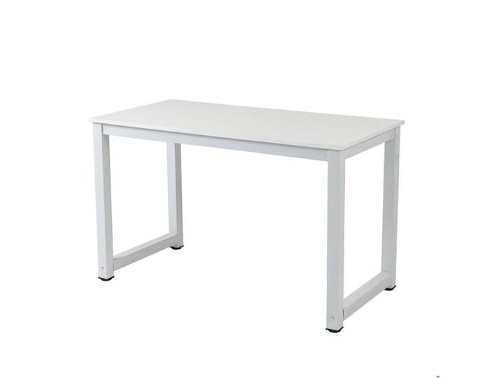 Bureau droit blanc - MDF et métal - 120 x 60 x 74 cm