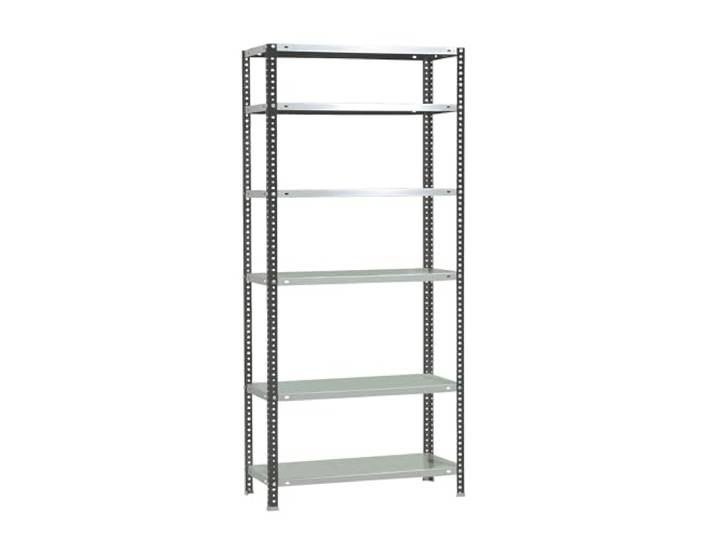 Simon Rack Metallregal 2000x900x300 mm - Comfort 6 Höhen, Metallablage, Biegepunkt 100 kg, Korrosionsschutzlackierung, Montage mit Schrauben, Anthrazit/Weiss