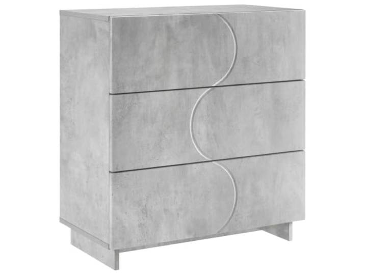 GHVBNMF Sideboard Betongrau 70x38x75 cm Kommode mit 3 Schubladen Stabiler Mehrzweckschrank für Wohnzimmer, Flur und Küche mit glatter Oberfläche und praktischem Stauraumkonzept.