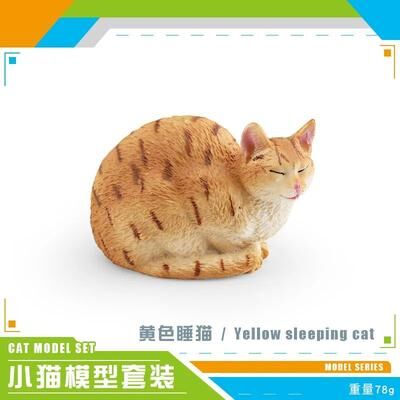 Uplift Treasures Cute Orange Cat Figurine Mini Lying Pet Desktop Decor 13