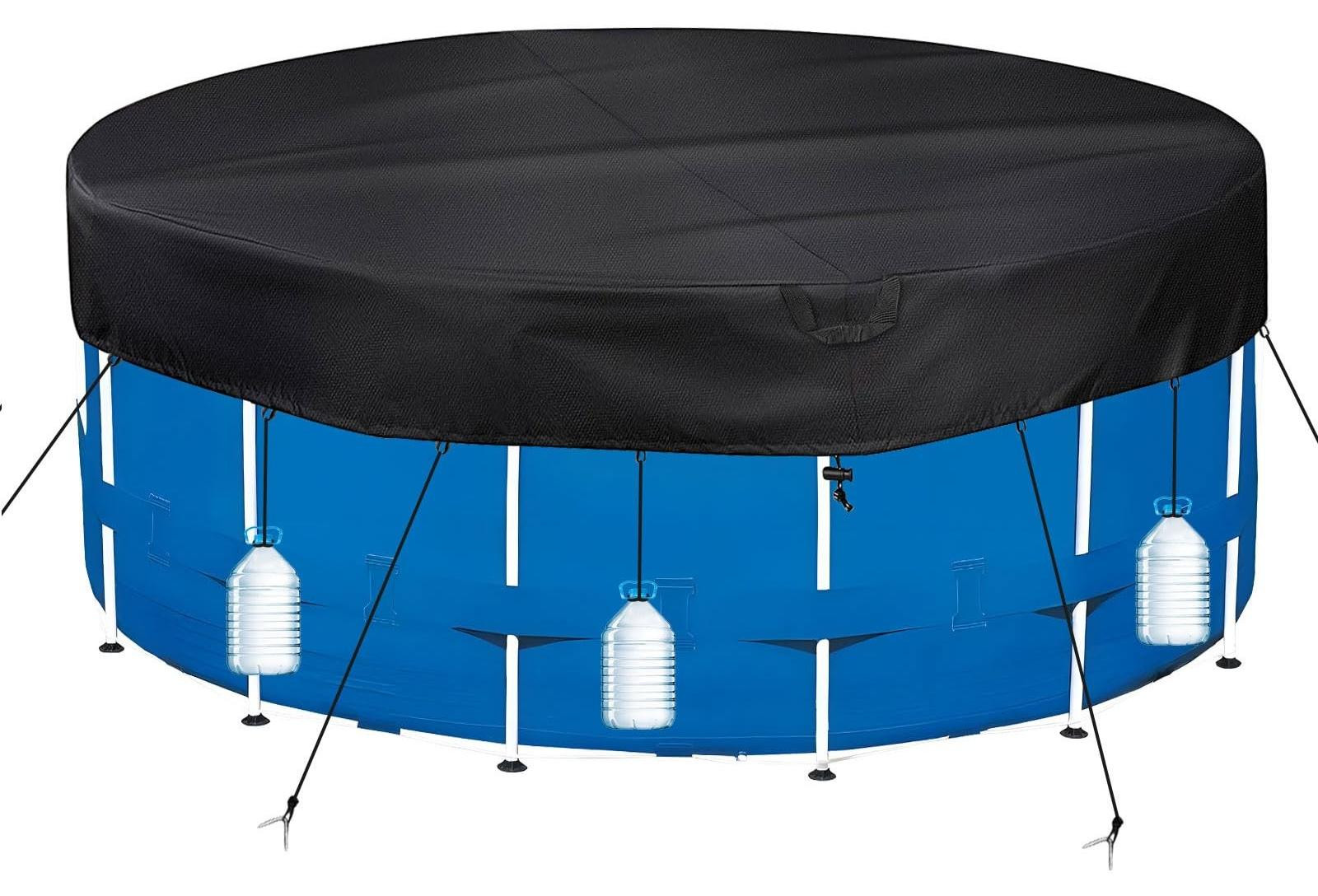 Merkloze Ronde Zwembadafdekking Ø 610 cm met Koord