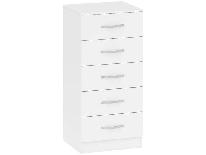 Armoire à glace avec 5 tiroirs armoire à tiroirs pour vêtements et accessoires panneaux de particules blanc