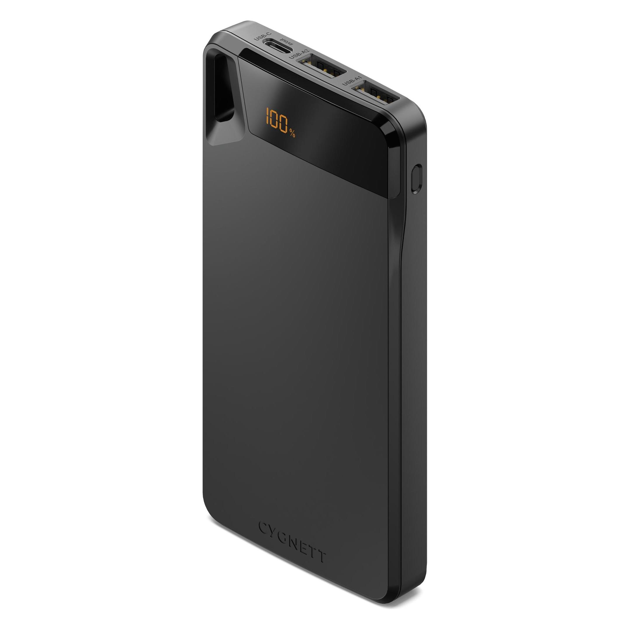 Cygnett Boost Power Bank - Schwarz, 10.000 mAh (10000 mAh, 15 W, 37 Wh) (CY4747PBCHE)