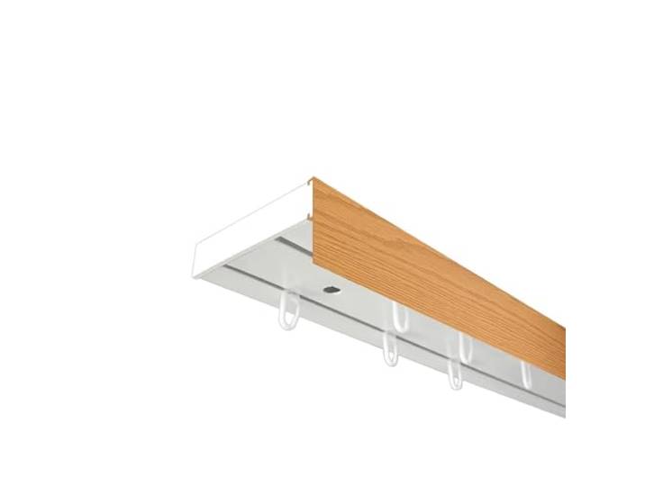 SN Deco Vorhangschiene SH 2-läufig Eiche Blende 5cm, Weiß, 120cm