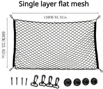 Silver Stone Store Dog Car Trunk Fence Net, Isolation Protection Net Car Mounted Rear Seat, Sturdy Elastic Pet Safety Fence single Layer Network
