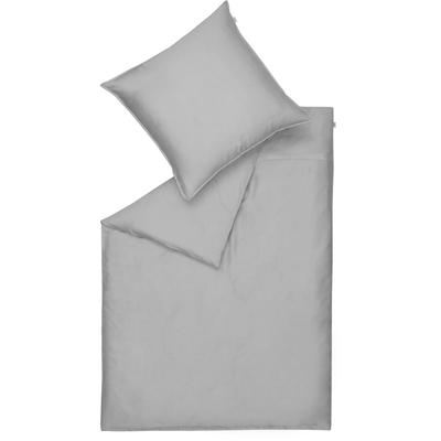Bettwäsche "Pure", grau (grau, hellgrau, stein), B/L: 200cm x 200cm, 1 Stk., 2 Stk., Satin, B/L: 80cm x 80cm & 80cm x 80cm, 3 Stk., Satin, Obermaterial: 100% Baumwolle, SCHÖNER WOHNEN-KOLLEKTION, Bettwäsche, Bettwäsche, Satinbettwäsche aus 100%...