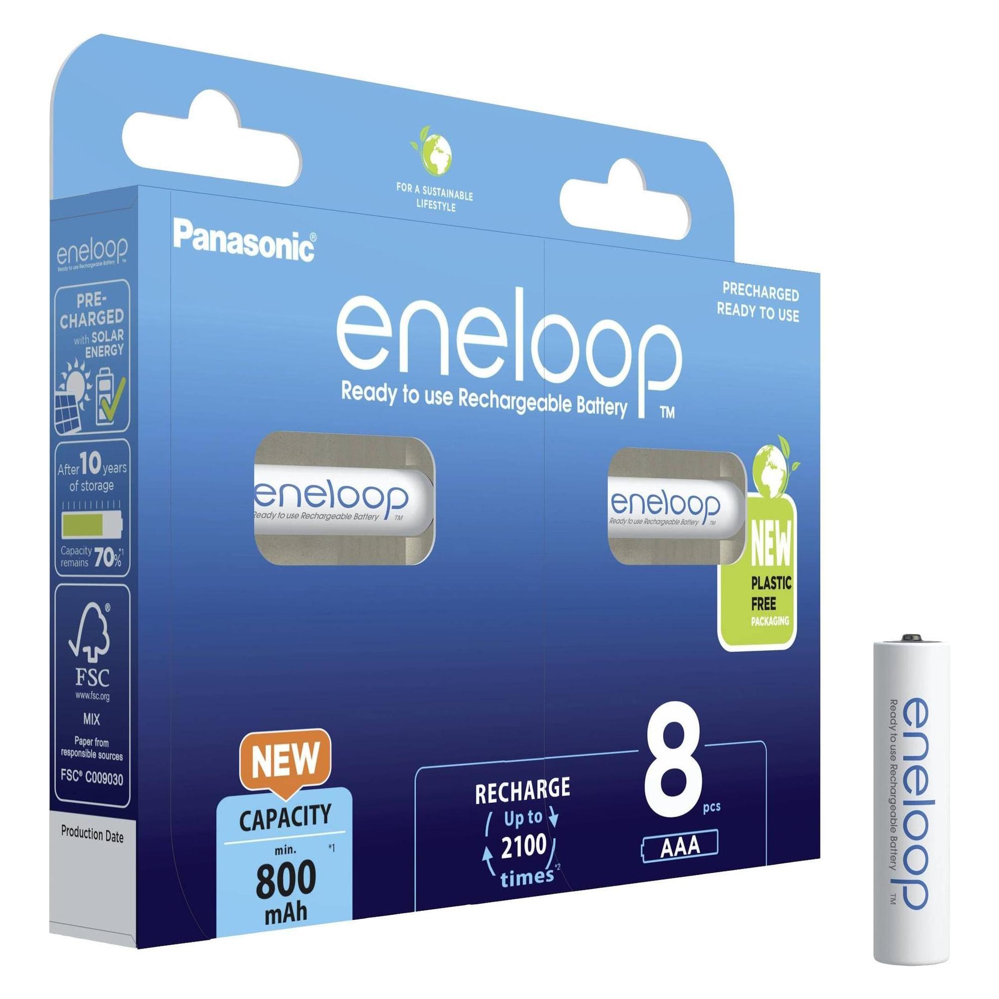 Panasonic Eneloop (8 Stk., AAA, 800 mAh) (BK-4MCDE/8BE)