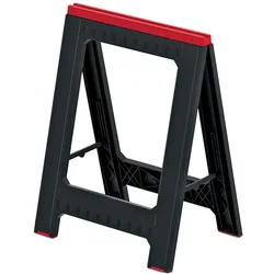 Prosperplast, Werkbank + Arbeitsbock, 2er-Set Universal-Arbeitsbock aus Kunststoff, schwarz-rot (41.50 cm, 58 cm)