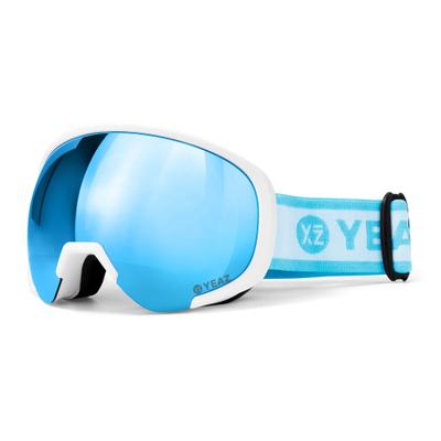 Skibrille YEAZ "Ski- und Snowboard-Brille hellblau/matt weiß BLACK RUN", blau, Sportbrillen