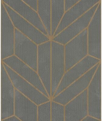 York Wallcoverings Hammered Diamond Inlay Grey & Wood Wallpaper