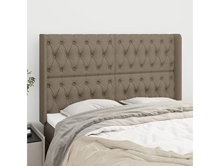 KTHLBRH Kopfteil aus Stoff, taubengrau, klassisches Design, elegantes Design, komplett aus strapazierfähigem und atmungsaktivem Polyester, Beine aus massivem Lärchenholz, robust