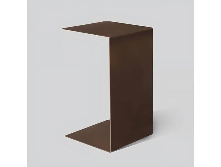Beistelltisch, Moderner, tragbarer Snacktisch aus 5 mm dickem Stahl(Brown)