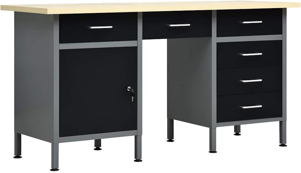 vidaXL Établi Noir 160x60x85 cm Acier