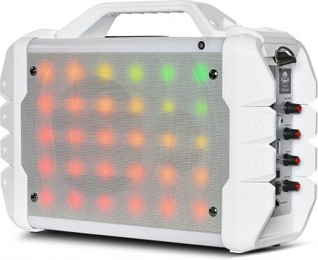 Coluna Portátil LEDs RGB c/ Leitor MP3, USB, SD, AUX, Bluetooth (Branco) - iDance
